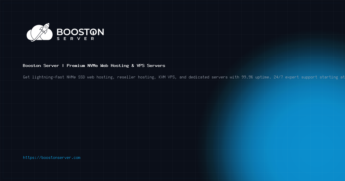 Booston Server | Premium NVMe Web Hosting & VPS Servers